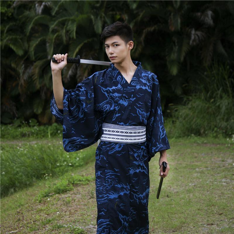 Kimono Coton Bleu