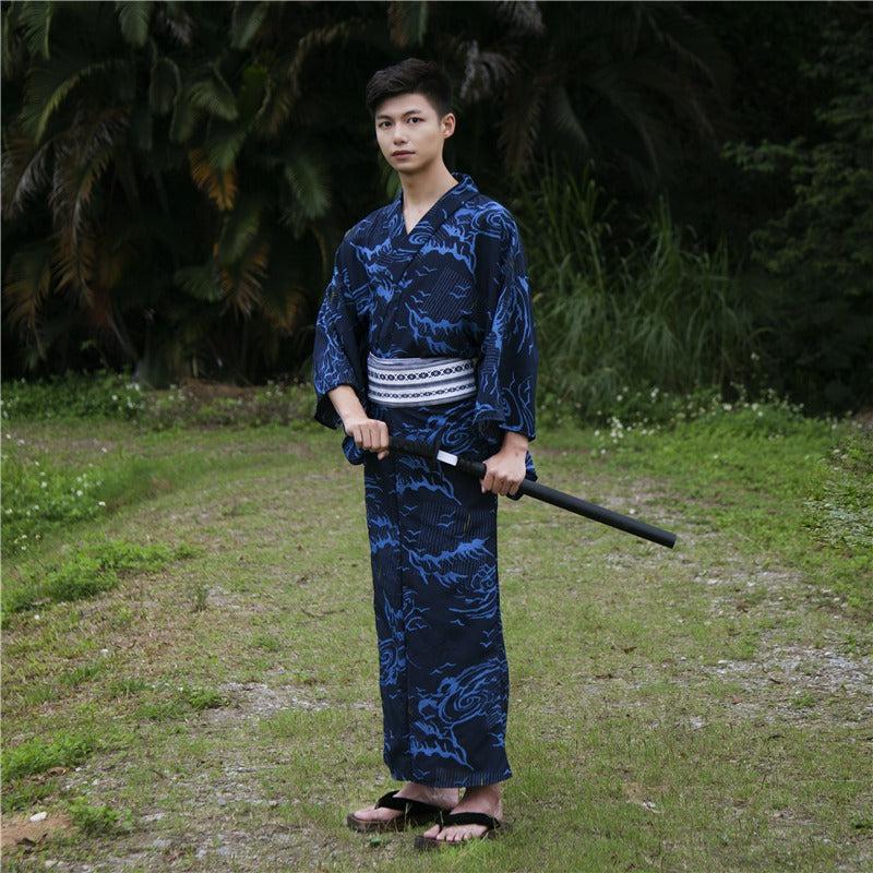 Kimono Coton Bleu