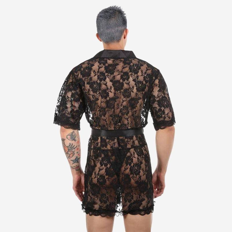 Kimono Dentelle Noir Homme