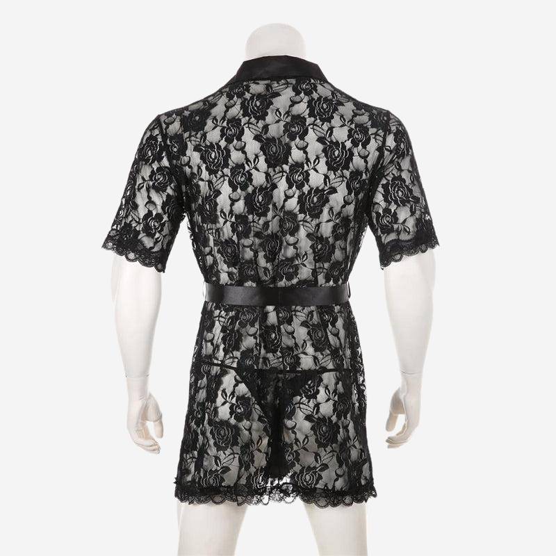 Kimono Dentelle Noir Homme