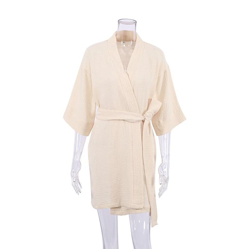 Kimono Femme Nuit Blanc