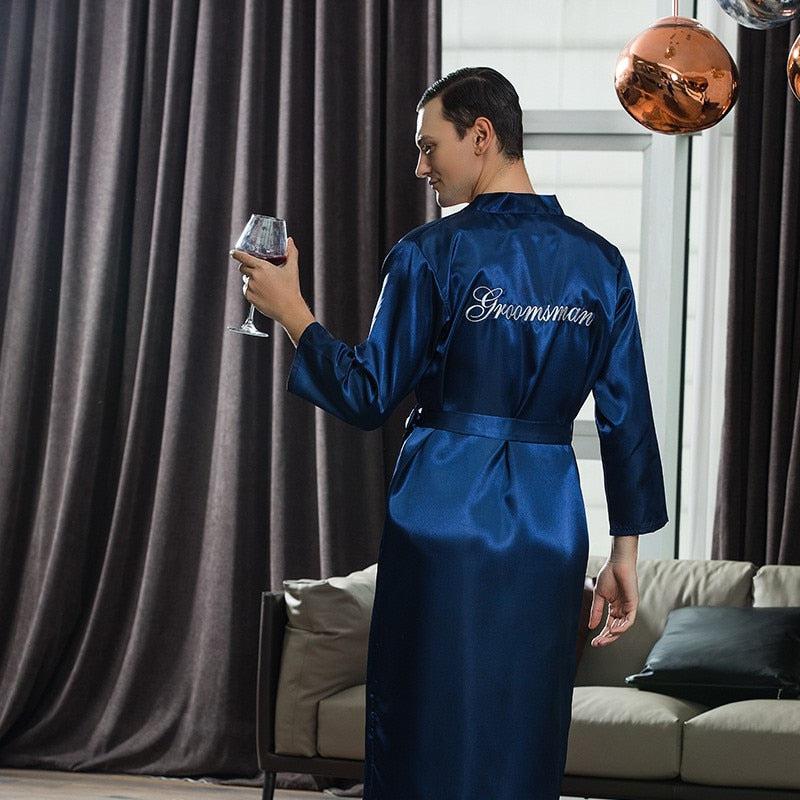 Pyjama Homme Style Kimono Japonais - Tissu Jacquard, Confortable, Poches, Pour Détente Maison - 10