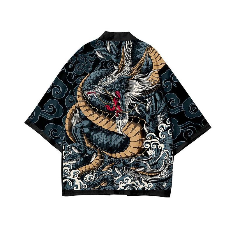 Kimono Japonais Homme Court Dragon