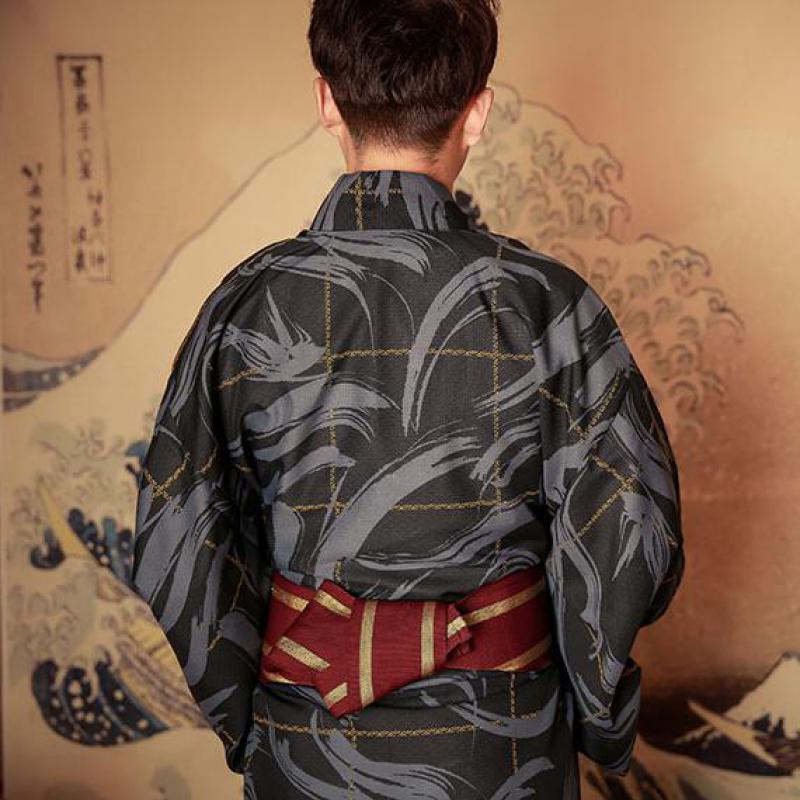 Kimono Long Noir Homme Japonais