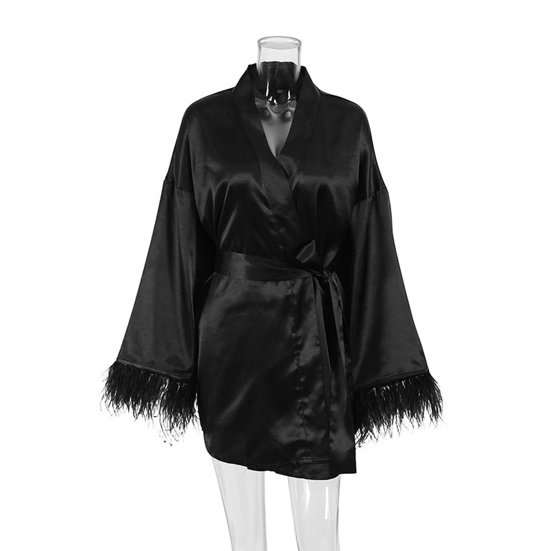 Kimono Noir Mi Long