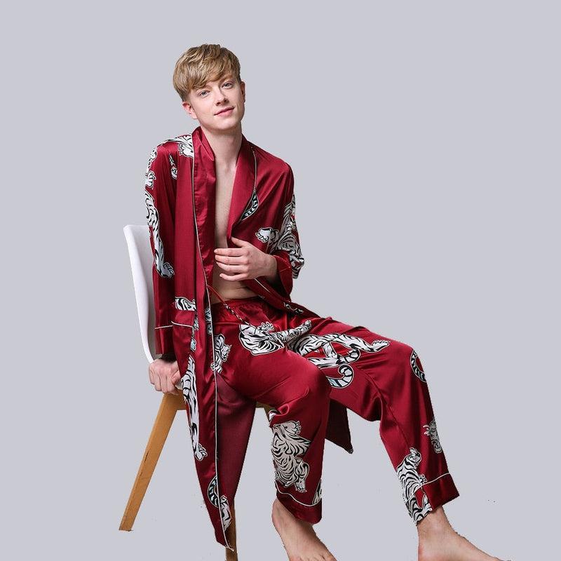 Kimono Peignoir Japonais Rouge