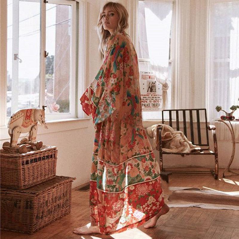 Kimono Plage Fleuri Femme