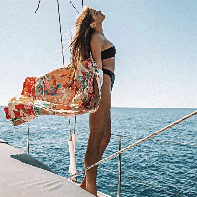 Kimono Plage Fleuri Femme