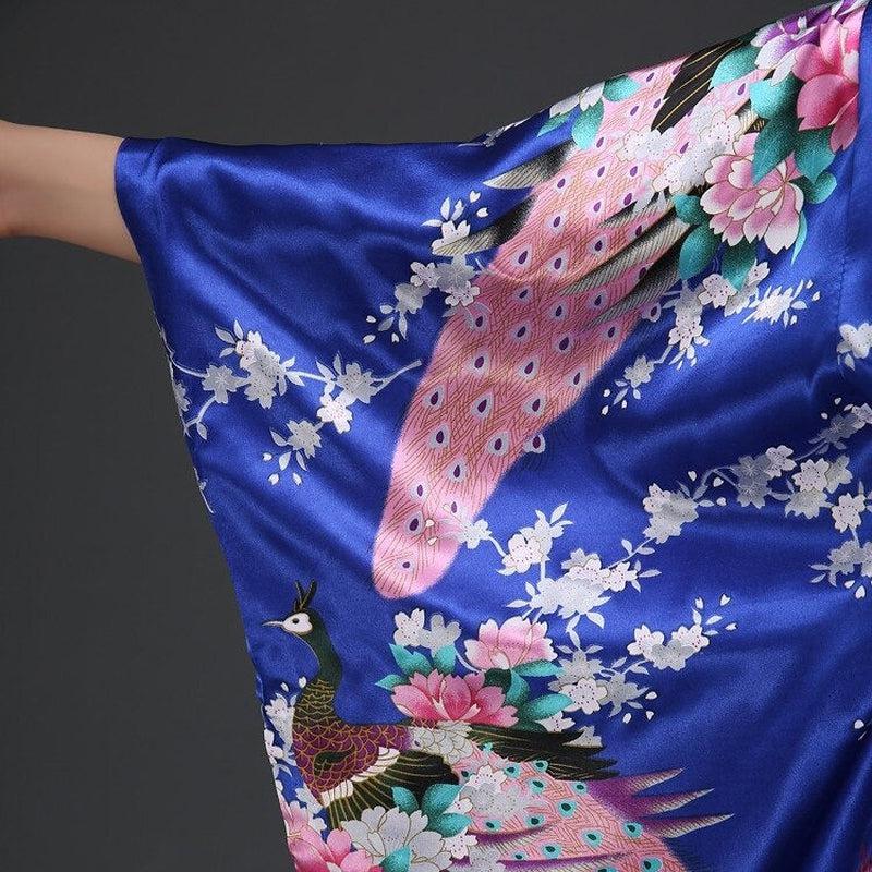 Kimono Traditionnel Bleu Japonais Femme