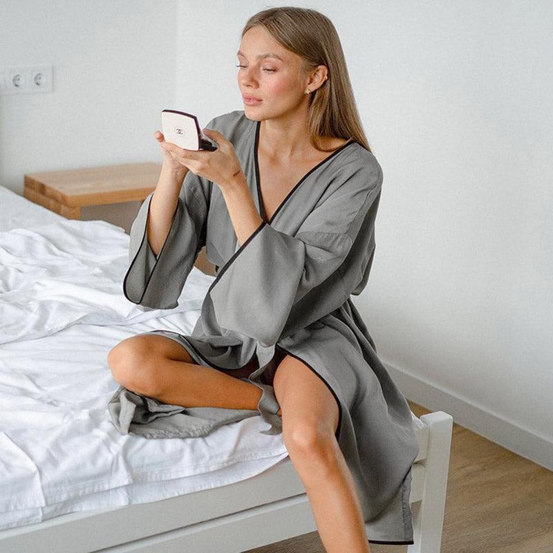 Kimono Long Femme Gris Design