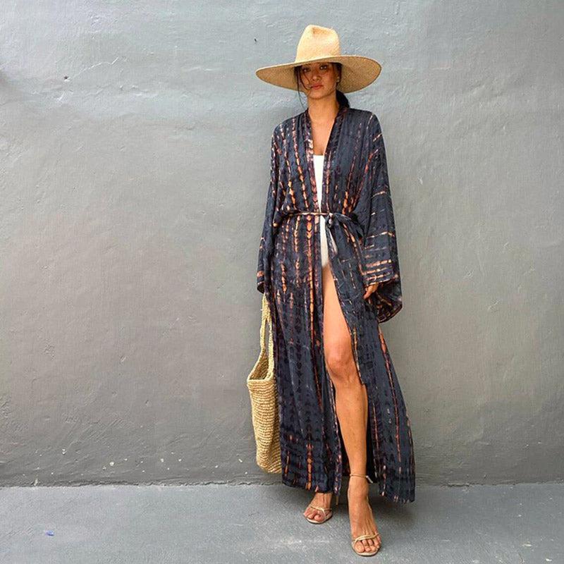 Long Kimono Noir Femme