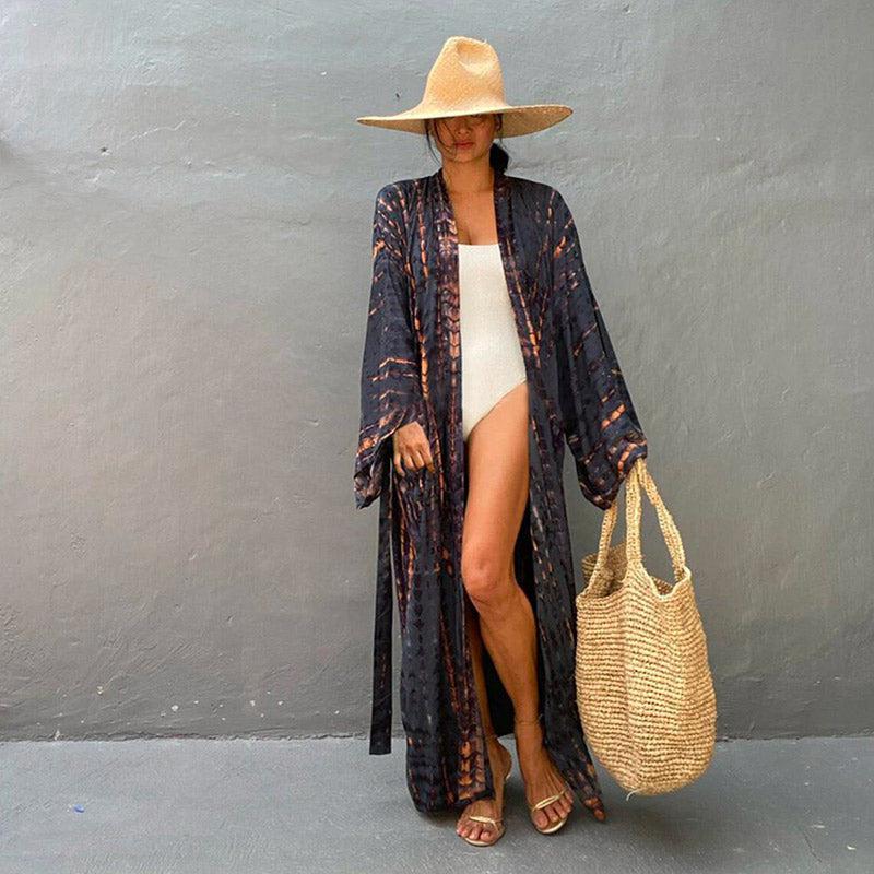Long Kimono Noir Femme
