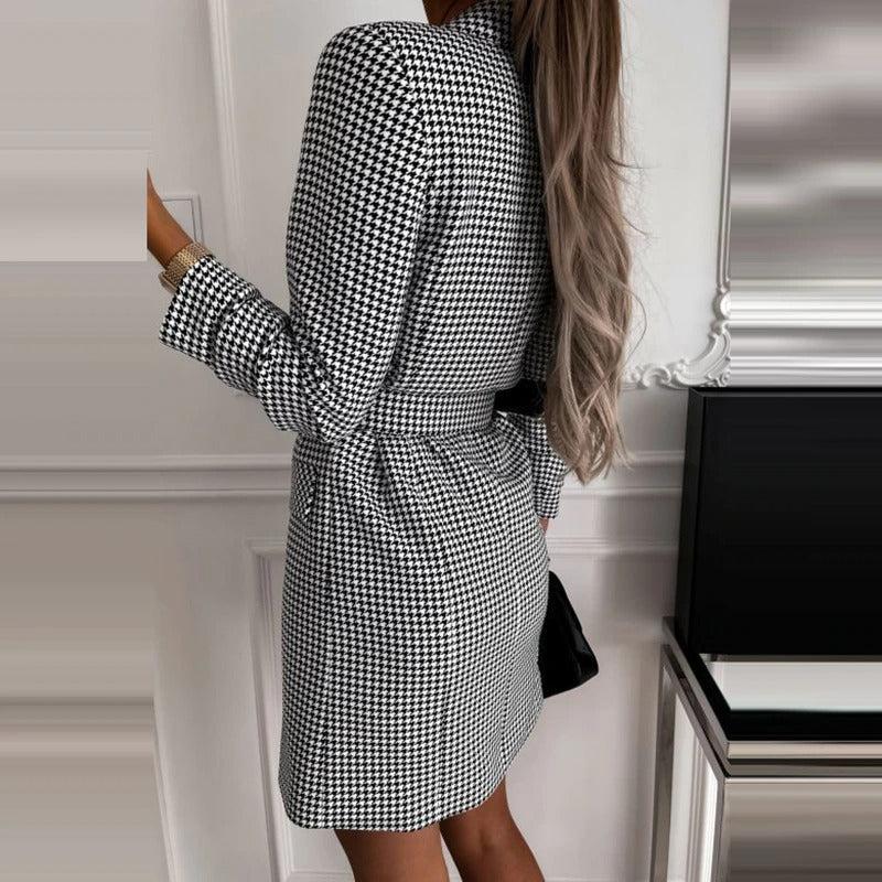 Long Manteau a Carreaux Femme