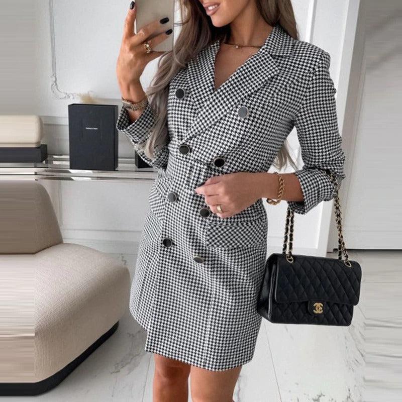 Long Manteau a Carreaux Femme