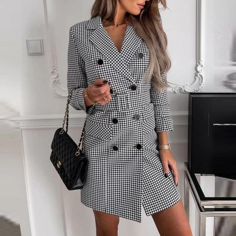 Long Manteau a Carreaux Femme