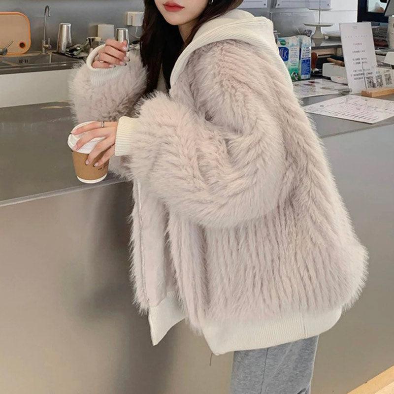 Manteau Blanc Fausse Fourrure
