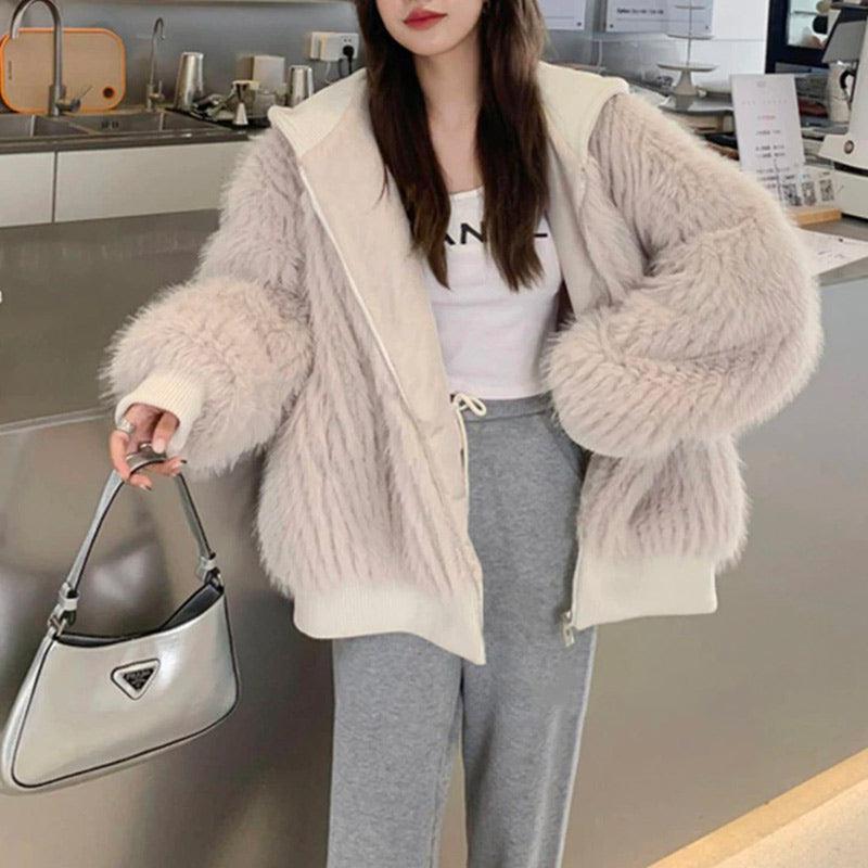 Manteau Blanc Imitation Fourrure — Occasion Très Bon état, Style Polaire, Sans Marque, Taille Regular
