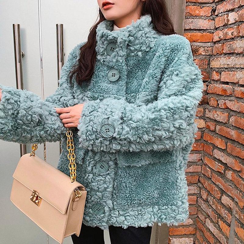 Manteau Bleu Pastel Femme