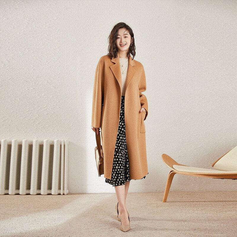 Manteau Camel Femme Laine