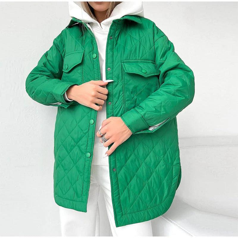 Manteau Court Femme Vert