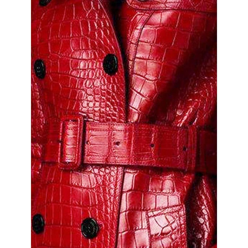 Manteau Cuir Rouge Femme