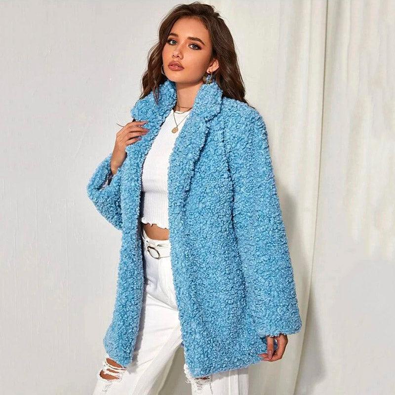 Manteau Femme Hiver Bleu Ciel