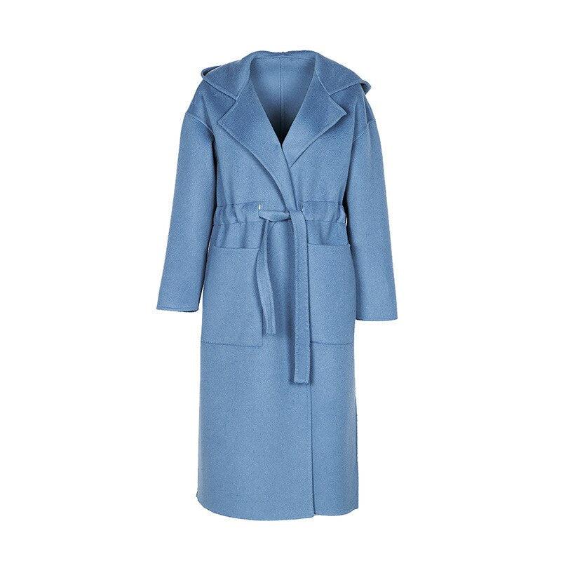 Manteau Femme Laine Bleu