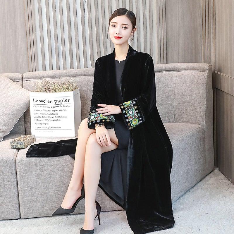 Manteau Kimono Noir Assis