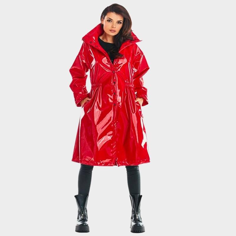 Manteau Long Rouge Femme