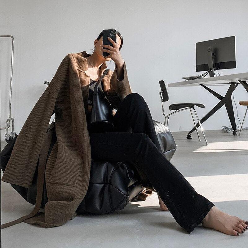 Manteau Marron Long Femme