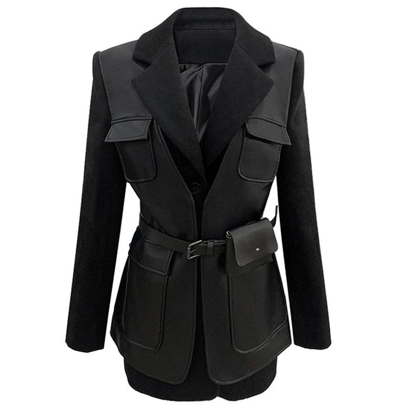 Manteau Noir Cuir Femme