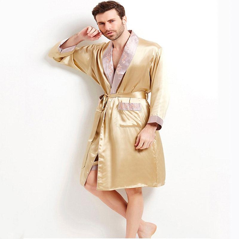 Peignoir Homme Soie Kimono
