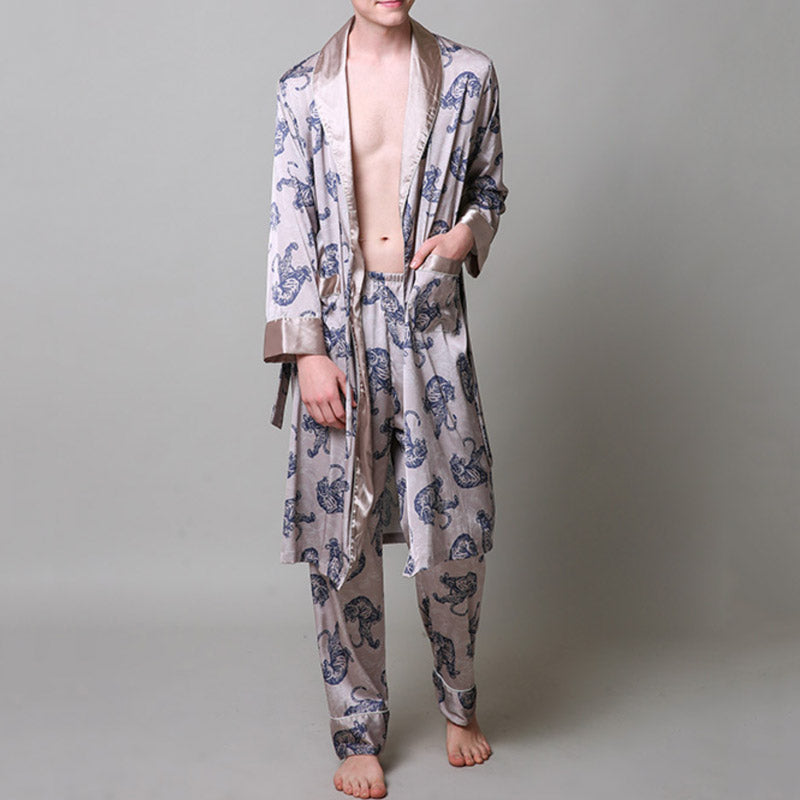 Peignoir Kimono Blanc Tigre