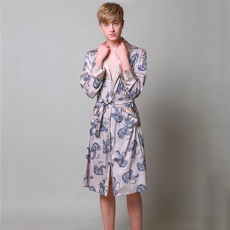 Peignoir Kimono Blanc Tigre