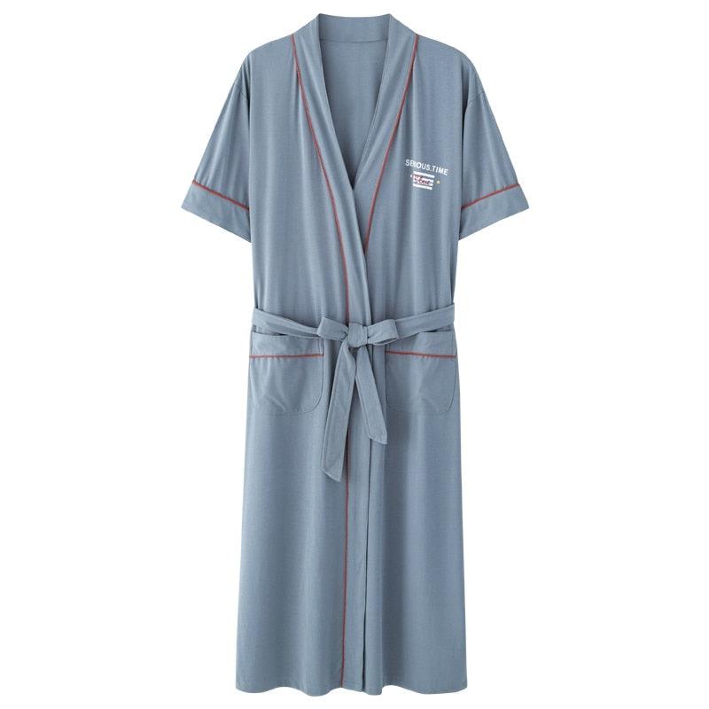 Peignoir Kimono Coton Turquoise