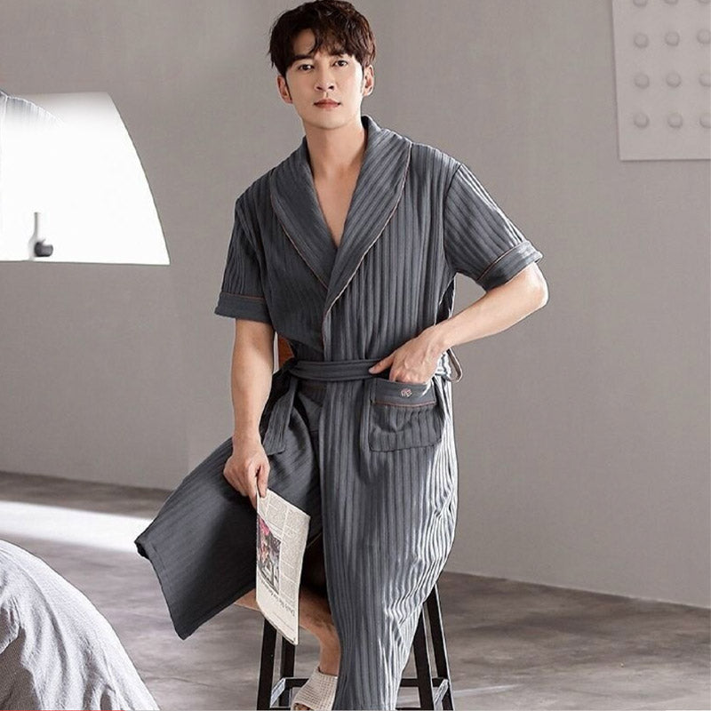 Summer Cotton Kimono Bathrobe