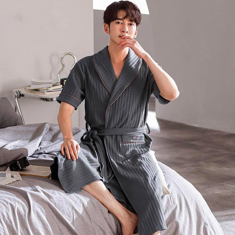 Summer Cotton Kimono Bathrobe
