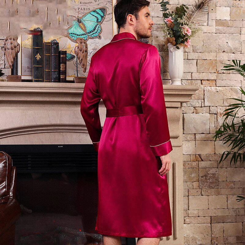 Peignoir Satin Soie Homme Luxe