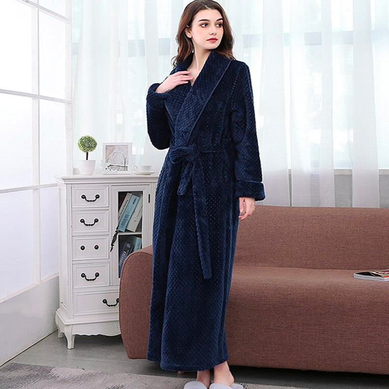 Peignoir Bleu Femme Long