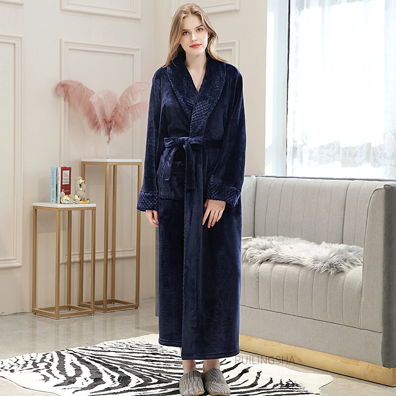 Peignoir Bleu Femme Polaire
