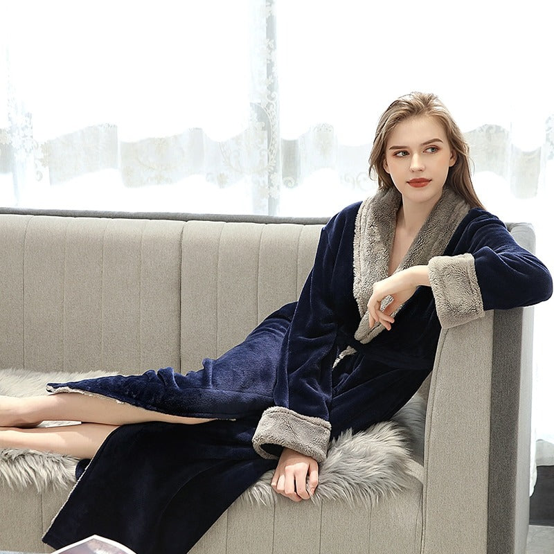 Peignoir Epais Femme Bleu
