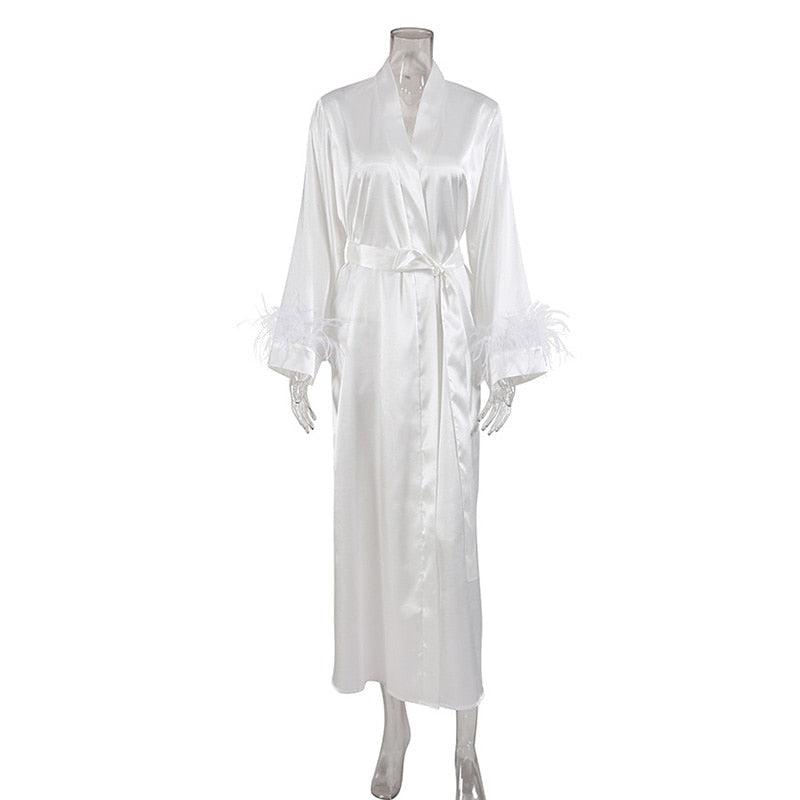 Peignoir Femme Blanc Doux Long