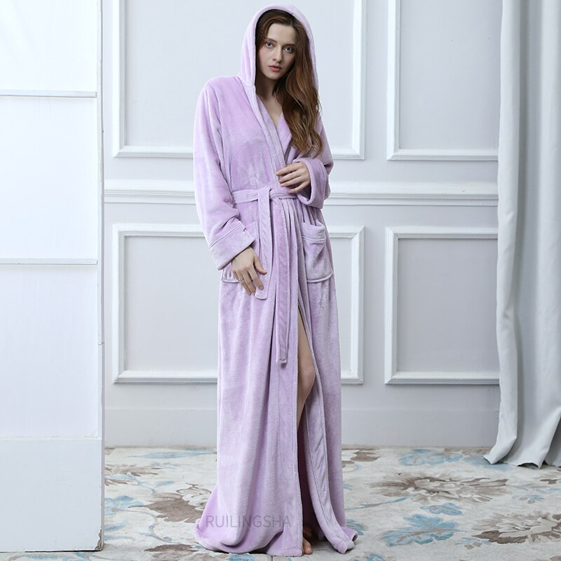 Peignoir Femme Doux Polaire Lilas