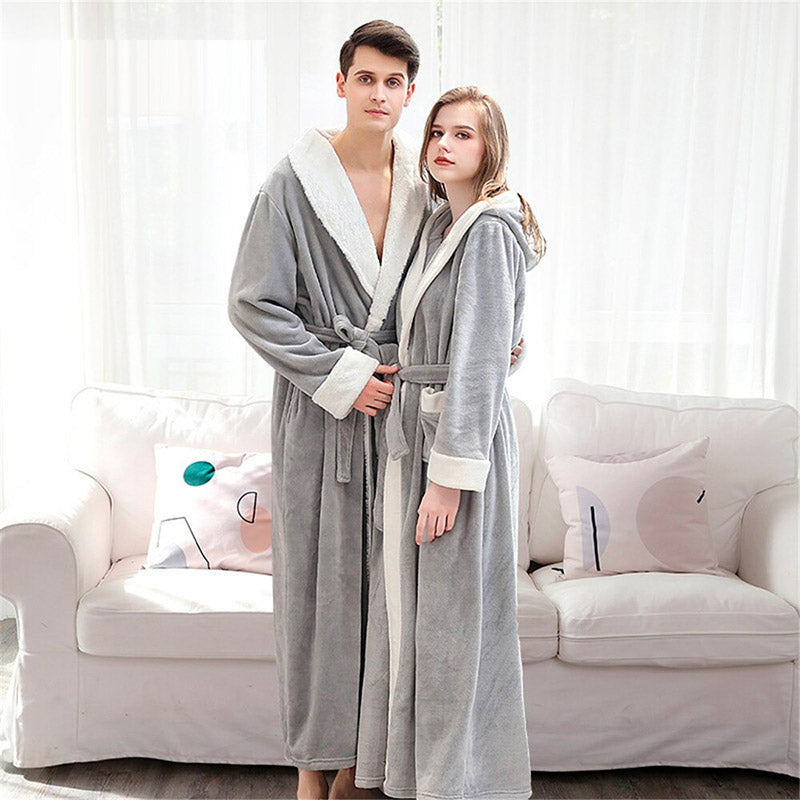 Peignoir Femme Gris Clair Design Polaire