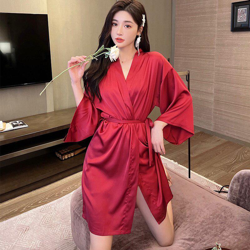 Peignoir Femme Viscose Rouge