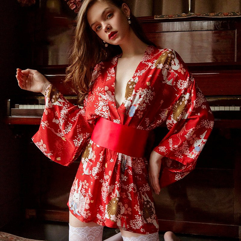Peignoir Kimono Fleuri Japonisant Léger