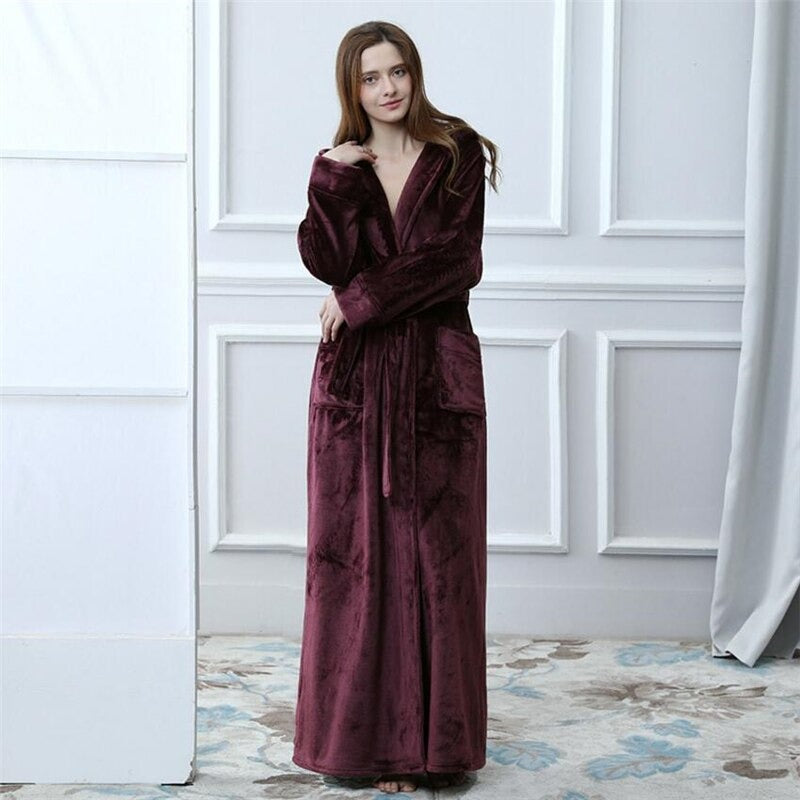 Peignoir de Chambre Hiver Femme Grenat