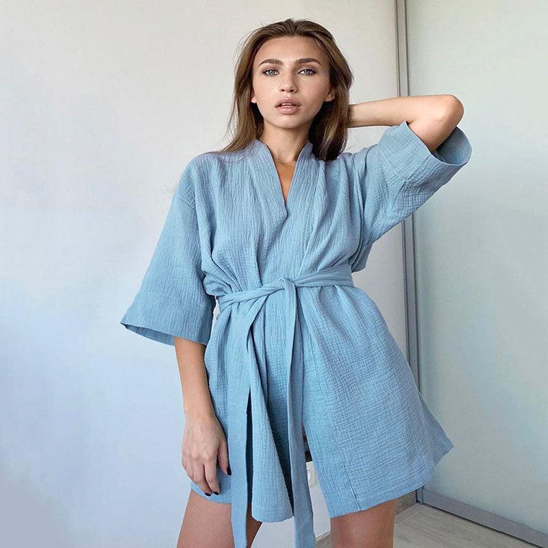 Cotton Kimono Dressing Gown L