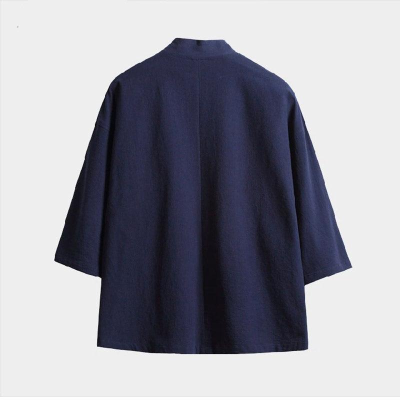 Veste Kimono Bleu Coton