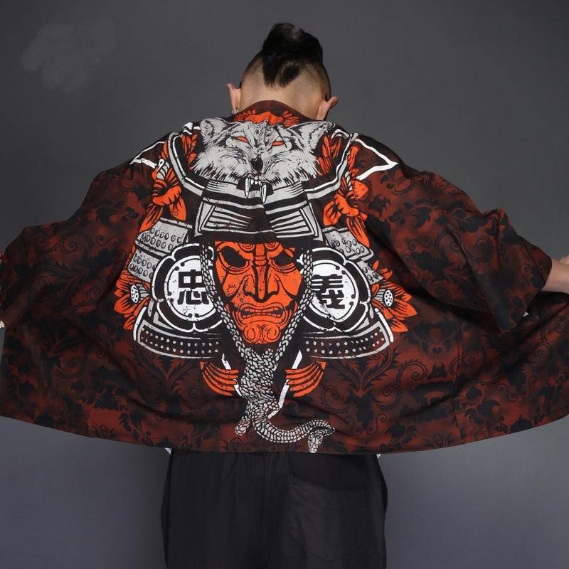 Veste Kimono Japonais Oni Loup
